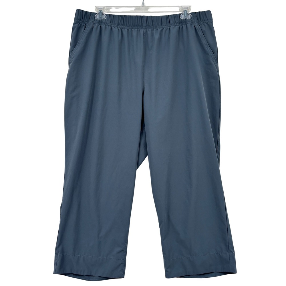 Duluth Trading Co Armachillo Crop Pants Size XXL Blue Gray Elastic Waist Cooling